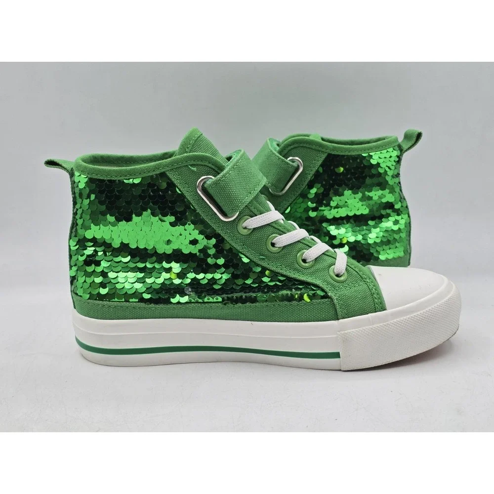 Zoroadke Kids Sparkle Sequins High Top Casual‎ Adjustable Strap Shoes - Sz 33